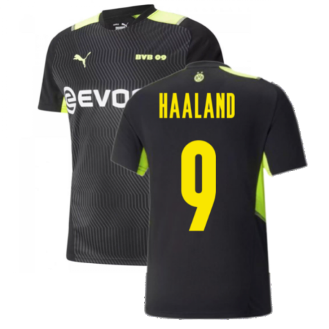 2021-2022 Borussia Dortmund Training Jersey (Black) (HAALAND 9)