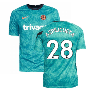 2021-2022 Chelsea CL Pre-Match Shirt (Aquamarine) (AZPILICUETA 28)
