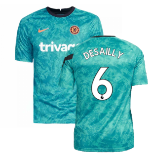 2021-2022 Chelsea CL Pre-Match Shirt (Aquamarine) (DESAILLY 6)