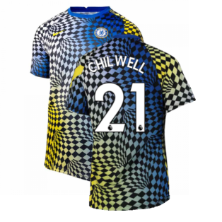 2021-2022 Chelsea Dry Pre-Match Training Shirt (Blue) (CHILWELL 21)