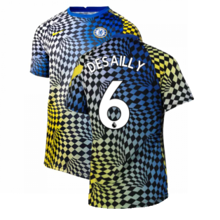 2021-2022 Chelsea Dry Pre-Match Training Shirt (Blue) (DESAILLY 6)