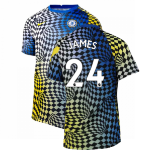 2021-2022 Chelsea Dry Pre-Match Training Shirt (Blue) (JAMES 24)