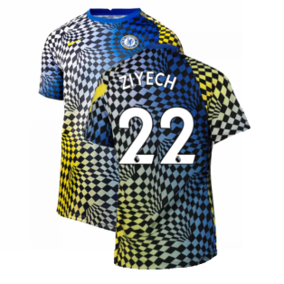 2021-2022 Chelsea Dry Pre-Match Training Shirt (Blue) (ZIYECH 22)