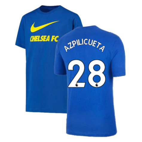 2021-2022 Chelsea Swoosh Club Tee (Blue) (AZPILICUETA 28)
