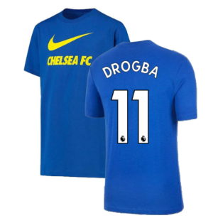 2021-2022 Chelsea Swoosh Club Tee (Blue) (DROGBA 11)