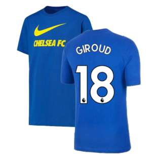 2021-2022 Chelsea Swoosh Club Tee (Blue) (GIROUD 18)