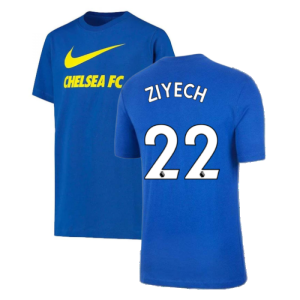 2021-2022 Chelsea Swoosh Club Tee (Blue) (ZIYECH 22)