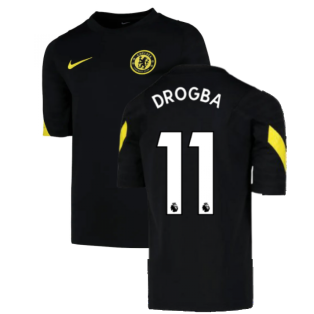 2021-2022 Chelsea Training Shirt (Black) (DROGBA 11)