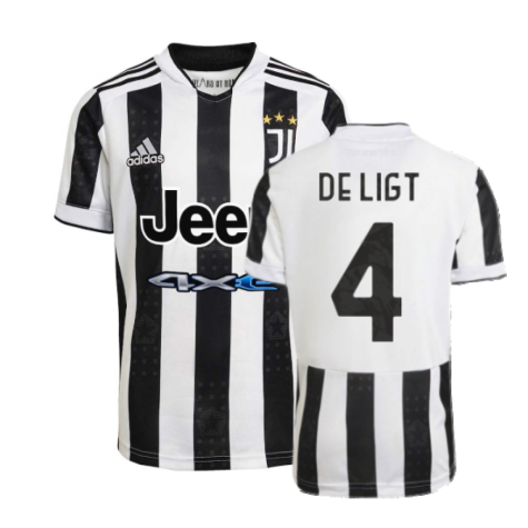 2021-2022 Juventus Home Shirt (DE LIGT 4)
