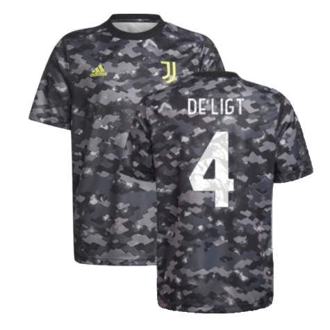 2021-2022 Juventus Pre-Match Training Shirt (Grey) (DE LIGT 4)