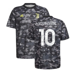 2021-2022 Juventus Pre-Match Training Shirt (Grey) (Your Name)
