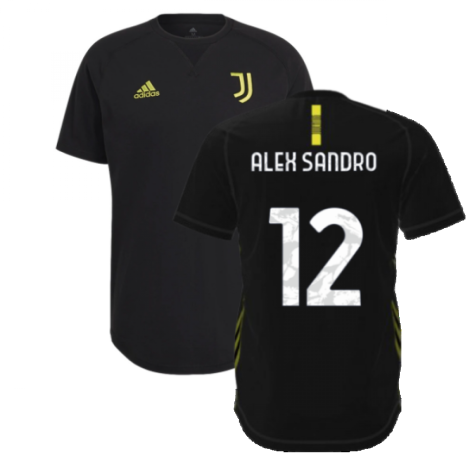 2021-2022 Juventus Travel Tee (Black) (ALEX SANDRO 12)