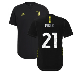 2021-2022 Juventus Travel Tee (Black) (PIRLO 21)