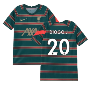 2021-2022 Liverpool Pre-Match Football Top (Atomic Teal) - Kids (DIOGO J 20)