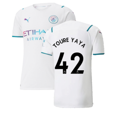 2021-2022 Man City Authentic Away Shirt (TOURE YAYA 42)