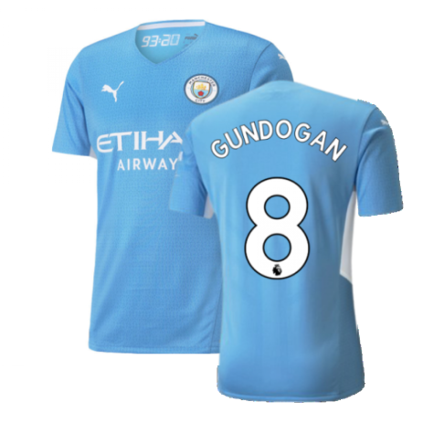 2021-2022 Man City Authentic Home Shirt (GUNDOGAN 8)