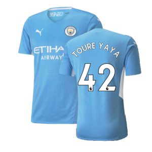 2021-2022 Man City Authentic Home Shirt (TOURE YAYA 42)