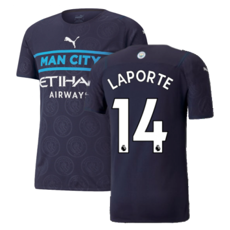 2021-2022 Man City Authentic Third Shirt (LAPORTE 14)