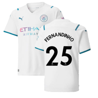 2021-2022 Man City Away Shirt (Kids) (FERNANDINHO 25)