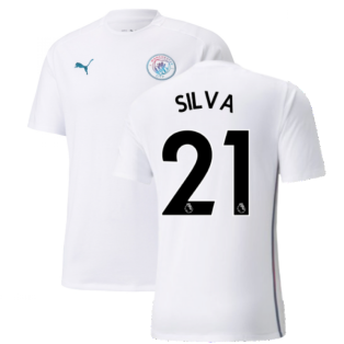 2021-2022 Man City Casuals Tee (White) (SILVA 21)