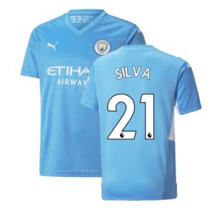 2021-2022 Man City Home Shirt (Kids) (SILVA 21)