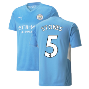 2021-2022 Man City Home Shirt (STONES 5)