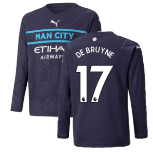 2021-2022 Man City Long Sleeve 3rd Shirt (Kids) (DE BRUYNE 17)