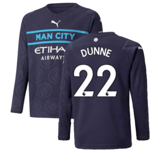 2021-2022 Man City Long Sleeve 3rd Shirt (Kids) (DUNNE 22)