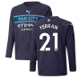 2021-2022 Man City Long Sleeve 3rd Shirt (Kids) (FERRAN 21)