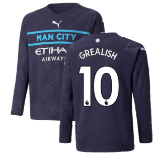 2021-2022 Man City Long Sleeve 3rd Shirt (Kids) (GREALISH 10)