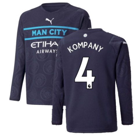 2021-2022 Man City Long Sleeve 3rd Shirt (Kids) (KOMPANY 4)