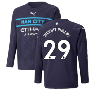2021-2022 Man City Long Sleeve 3rd Shirt (Kids) (WRIGHT PHILLIPS 29)