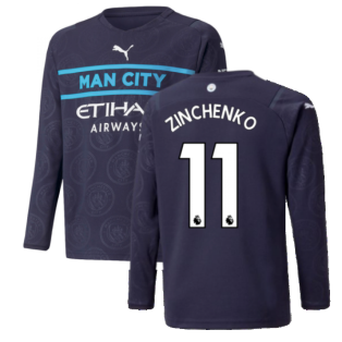 2021-2022 Man City Long Sleeve 3rd Shirt (Kids) (ZINCHENKO 11)