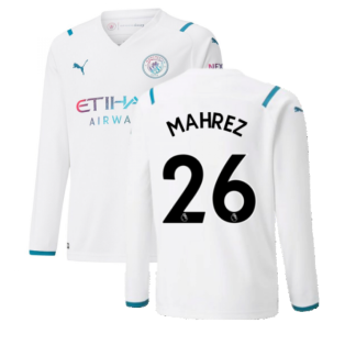 2021-2022 Man City Long Sleeve Away Shirt (Kids) (MAHREZ 26)