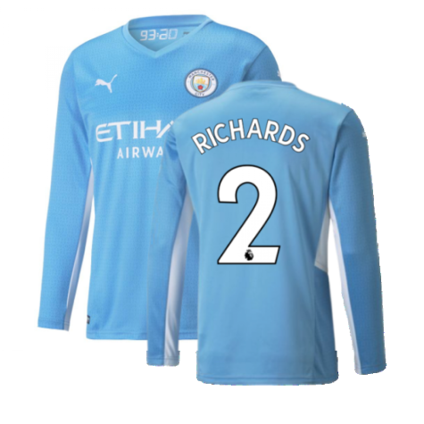 2021-2022 Man City Long Sleeve Home Shirt (RICHARDS 2)