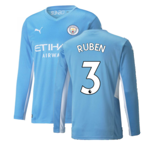 2021-2022 Man City Long Sleeve Home Shirt (RUBEN 3)