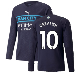 2021-2022 Man City Long Sleeve Third Shirt (GREALISH 10)