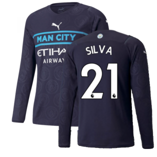 2021-2022 Man City Long Sleeve Third Shirt (SILVA 21)