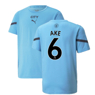 2021-2022 Man City Pre Match Jersey (Light Blue) (AKE 6)