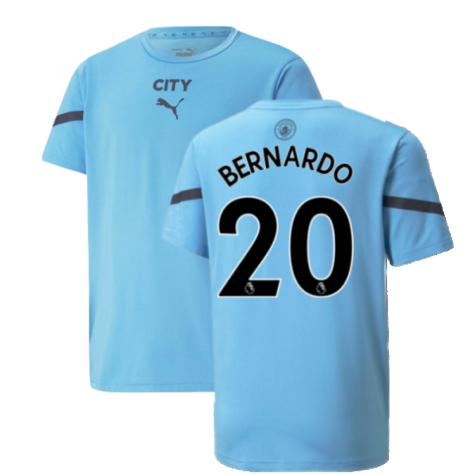 2021-2022 Man City Pre Match Jersey (Light Blue) (BERNARDO 20)