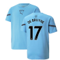 2021-2022 Man City Pre Match Jersey (Light Blue) (DE BRUYNE 17)