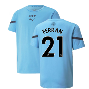 2021-2022 Man City Pre Match Jersey (Light Blue) (FERRAN 21)