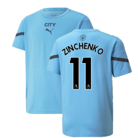 2021-2022 Man City Pre Match Jersey (Light Blue) (ZINCHENKO 11)