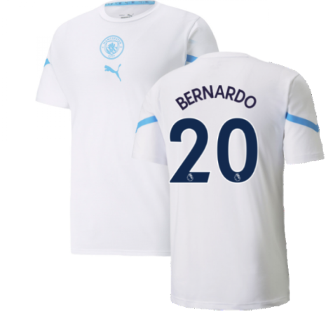 2021-2022 Man City Pre Match Jersey (White) (BERNARDO 20)
