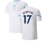 2021-2022 Man City Pre Match Jersey (White) (DE BRUYNE 17)