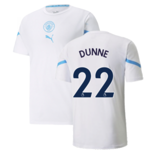 2021-2022 Man City Pre Match Jersey (White) - Kids (DUNNE 22)