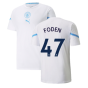 2021-2022 Man City Pre Match Jersey (White) - Kids (FODEN 47)