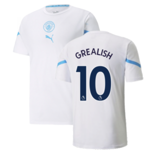2021-2022 Man City Pre Match Jersey (White) - Kids (GREALISH 10)