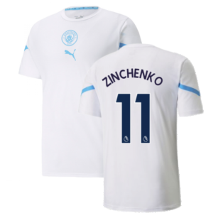 2021-2022 Man City Pre Match Jersey (White) - Kids (ZINCHENKO 11)