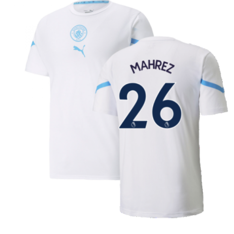 2021-2022 Man City Pre Match Jersey (White) (MAHREZ 26)